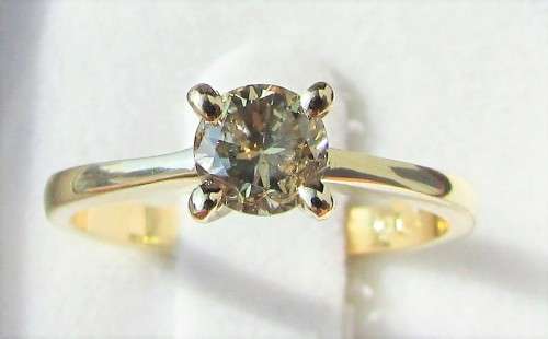 **1/2ct SPECIAL [R26781]** ROUND CUT [0.595ct] SOLITAIRE [SI3] DIAMOND RING [YELLOW GOLD] - BUY SAFE