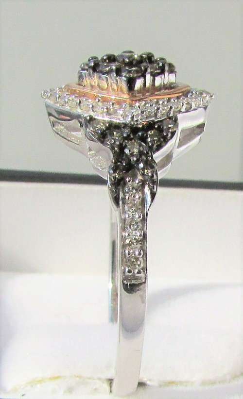 **WOW FACTOR | R35274** WHITE / CHAMPAGNE ROUND CUT | 0.675ct | DIAMOND RING | WHITE GOLD - BUY SAFE