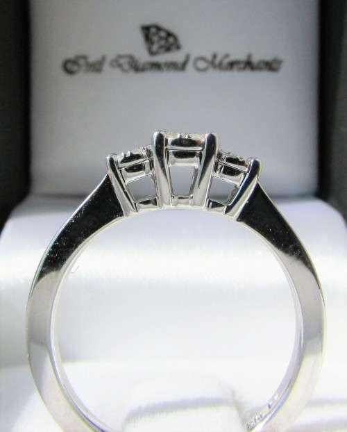 **NEW COLLECTION [R21639]** DESIGNER [0.225ct] TRILOGY CLUSTER DIAMOND RING [WHITE GOLD] - BUY SAFE