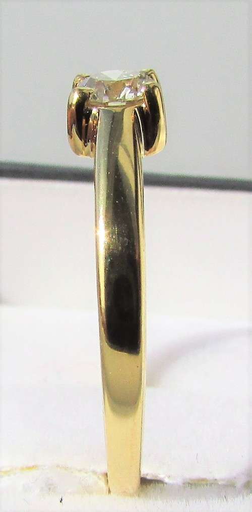 **GORGEOUS [R27659]** ROUND CUT [0.415ct] SOLITAIRE [SI3] DIAMOND RING [YELLOW GOLD] - BUY SAFE