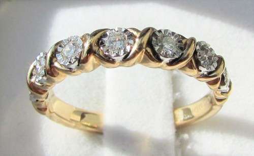 **GORGEOUS PIECE [R29419]** SEVEN ROW [0.350ct] DIAMOND BAND [YELLOW GOLD] - BUY SAFE