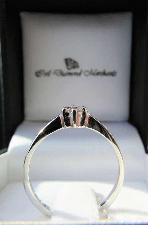 **6 CLAW DESIGN [R23231]** ROUND CUT [0.260ct] SOLITAIRE DIAMOND RING [WHITE GOLD] - BUY SAFE
