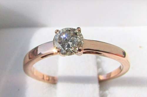 **1/2ct SPECIAL [R27314]** ROUND CUT [0.475ct] SOLITAIRE DIAMOND RING [ROSE GOLD] - BUY SAFE