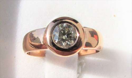 **CERTIFIED 1 PIECE ONLY [R41654]** 1/2ct DEAL [0.514ct] ROUND CUT [SI3] DIAMOND RING [ROSE GOLD]