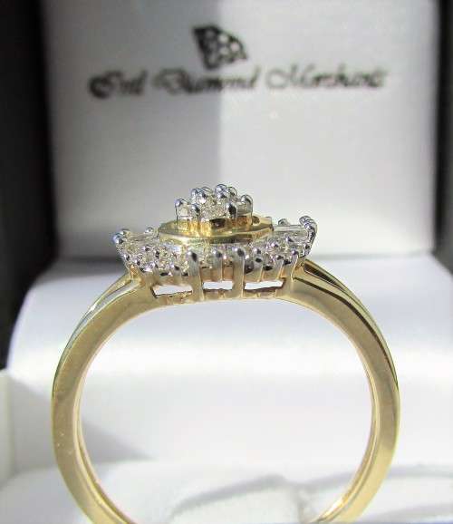 **GORGEOUS [R30158]** CLUSTER DIAMOND [0.450ct] ROUND/BAGUETTE CUT RING [YELLOW GOLD] - BUY SAFE