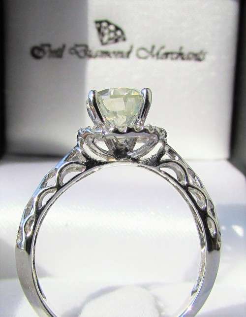 **CERTIFIED [R81542]** HUGE DIAMOND [1.508ct] HALO RING [18KT WHITE GOLD] - *BUY SAFE*