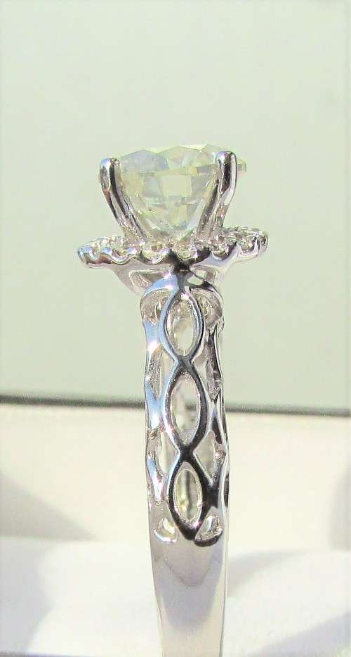 **CERTIFIED [R81542]** HUGE DIAMOND [1.508ct] HALO RING [18KT WHITE GOLD] - *BUY SAFE*