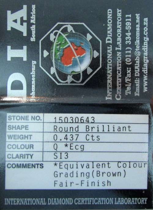 **CERTIFIED 1 PIECE ONLY [R36654]** 1/2ct DEAL [0.437ct] ROUND CUT [SI3] DIAMOND RING [YELLOW GOLD]