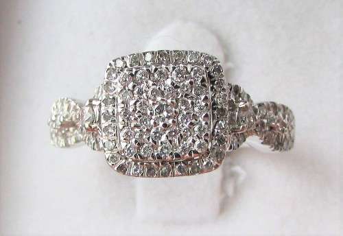 **ULTRA SPARKLY [R40258]** TWIST DESIGN [0.750ct] DIAMOND [H / SI3] RING [WHITE GOLD] - BUY SAFE