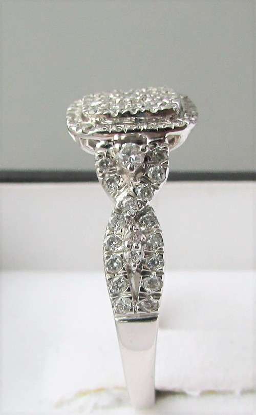 **ULTRA SPARKLY [R40258]** TWIST DESIGN [0.750ct] DIAMOND [H / SI3] RING [WHITE GOLD] - BUY SAFE