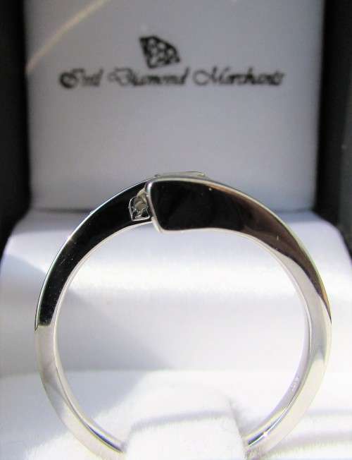 **STUNNING SOLITAIRE [R31036]** ROUND CUT DIAMOND [0.510ct] TWIST RING [WHITE GOLD] - BUY SAFE