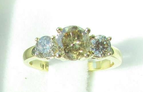 **ONCE OFF PIECE [R42639]** DESIGNER [1.180ct] TRILOGY DIAMOND RING [YELLOW GOLD] - BUY SAFE
