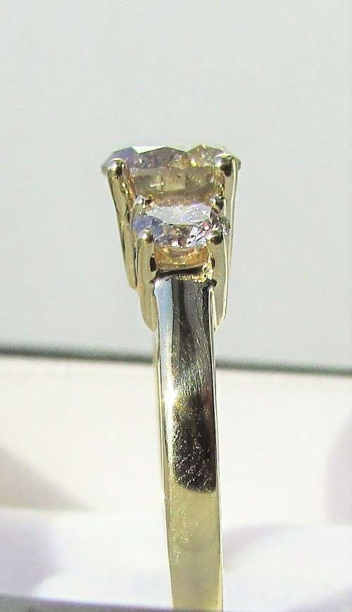**ONCE OFF PIECE [R42639]** DESIGNER [1.180ct] TRILOGY DIAMOND RING [YELLOW GOLD] - BUY SAFE
