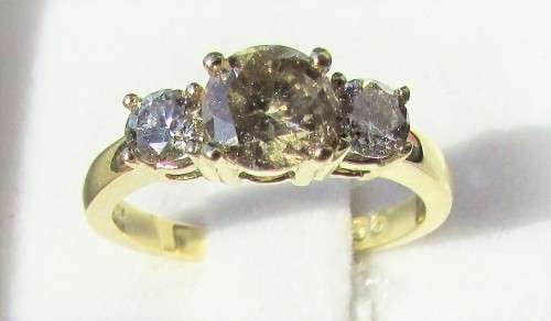 **ONCE OFF PIECE [R42639]** DESIGNER [1.180ct] TRILOGY DIAMOND RING [YELLOW GOLD] - BUY SAFE