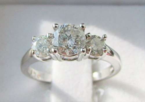 **ONCE OFF PIECE [R47639]** DESIGNER [1.110ct] TRILOGY DIAMOND RING [WHITE GOLD] - BUY SAFE