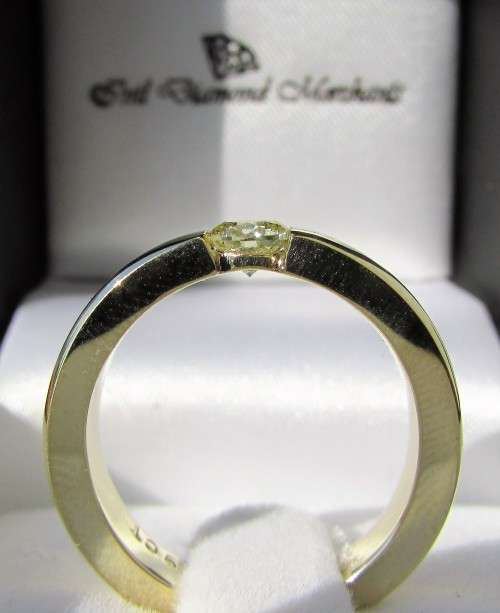 **HEAVY GOLD [R27231]** ROUND CUT [0.360ct] SOLITAIRE TENSION DIAMOND RING [YELLOW GOLD] - BUY SAFE