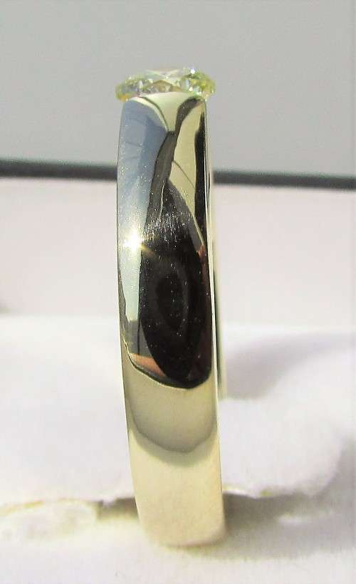 **HEAVY GOLD [R27231]** ROUND CUT [0.360ct] SOLITAIRE TENSION DIAMOND RING [YELLOW GOLD] - BUY SAFE