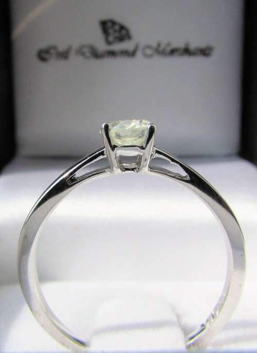 **4 CLAW DESIGN [R27473]** ROUND CUT [0.400ct] SOLITAIRE DIAMOND RING [WHITE GOLD] - BUY SAFE