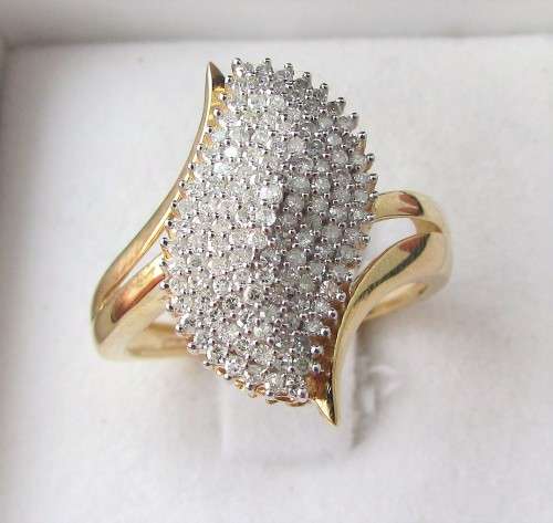 **CRAZY DEAL [R33639]** DESIGNER [0.550ct] CLUSTER DIAMOND RING [YELLOW GOLD] - BUY SAFE