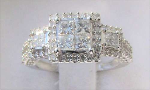 **PRINCESS TRILOGY [R65152]** DIAMOND RING [1.250ct] INVISIBLE SETTING [WHITE GOLD] - **BUY SAFE**