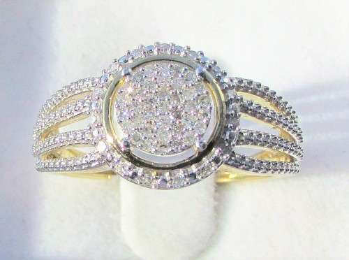 **NEW COLLECTION [R24639]** DESIGNER [0.350ct] SPLIT SHANK DIAMOND RING [YELLOW GOLD] - BUY SAFE