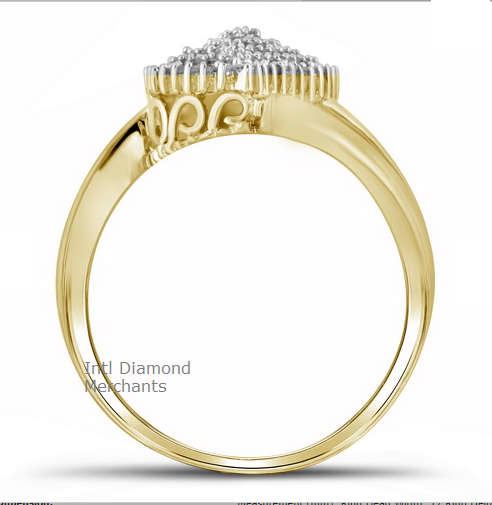 **CRAZY DEAL [R33639]** DESIGNER [0.550ct] CLUSTER DIAMOND RING [YELLOW GOLD] - BUY SAFE