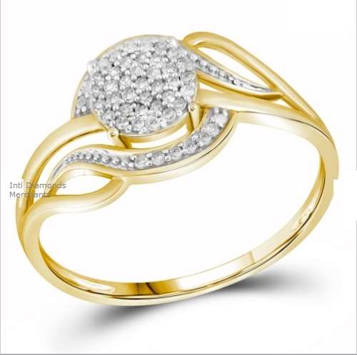 **ELEGANT [R27639]** SWIRL DESIGN DIAMOND [0.300ct] RING [YELLOW GOLD] - BUY SAFE