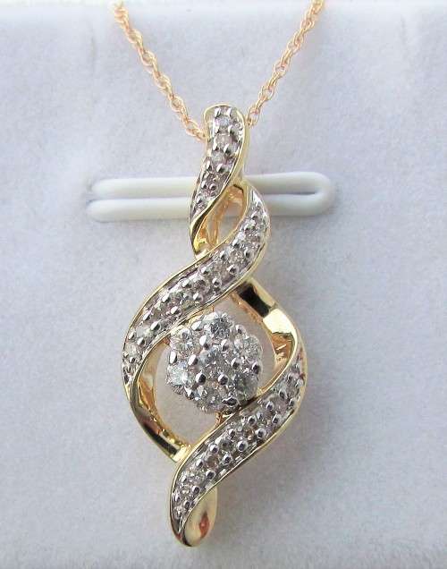 **GORGEOUS [R29741]** DIAMOND PENDANT [0.400ct] ROUND CUT + OPTIONAL CHAIN [YELLOW GOLD] - BUY SAFE