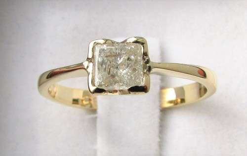 **1/2ct SPECIAL [R25314]** PRINCESS CUT [0.530ct] SOLITAIRE DIAMOND RING [YELLOW GOLD] - BUY SAFE