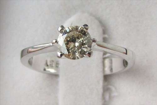 **6 CLAW DESIGN [R26473]** ROUND CUT [0.395ct] SOLITAIRE DIAMOND RING [WHITE GOLD] - BUY SAFE