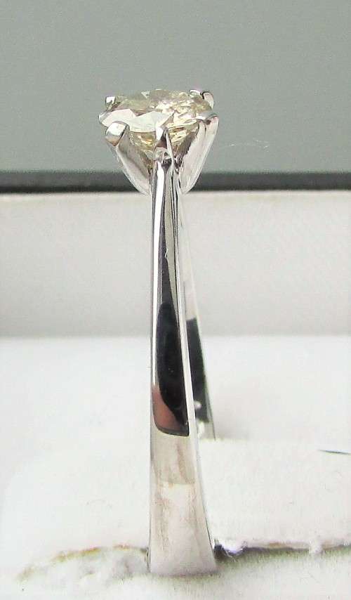 **6 CLAW DESIGN [R26473]** ROUND CUT [0.395ct] SOLITAIRE DIAMOND RING [WHITE GOLD] - BUY SAFE