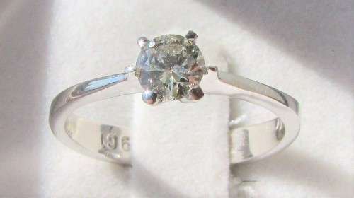 **6 CLAW DESIGN [R26473]** ROUND CUT [0.310ct] SOLITAIRE DIAMOND RING [WHITE GOLD] - BUY SAFE