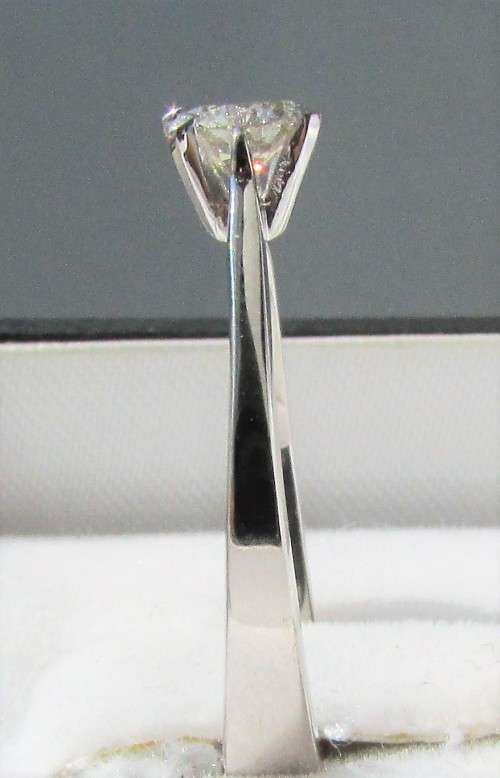 **6 CLAW DESIGN [R26473]** ROUND CUT [0.310ct] SOLITAIRE DIAMOND RING [WHITE GOLD] - BUY SAFE