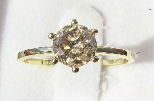 **NEARLY 1CT SPARKLY [R31036]** ROUND CUT DIAMOND [0.900ct] SOLITAIRE RING [YELLOW GOLD] - BUY SAFE