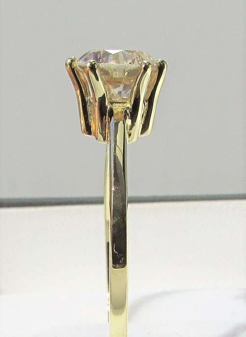 **NEARLY 1CT SPARKLY [R31036]** ROUND CUT DIAMOND [0.900ct] SOLITAIRE RING [YELLOW GOLD] - BUY SAFE