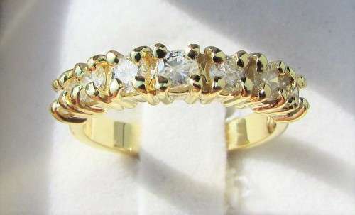 **7 DIAMONDS [R31518]** HALF ETERNITY [0.710ct] DIAMOND RING [YELLOW GOLD] - BUY SAFE