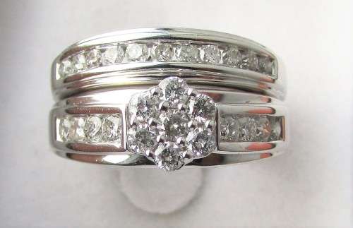 **BEST OF THE BEST [R55896]** BRIDAL TWINSET [1.25ct] ROUND CUT DIAMOND RING [WHITE GOLD] - BUY SAFE