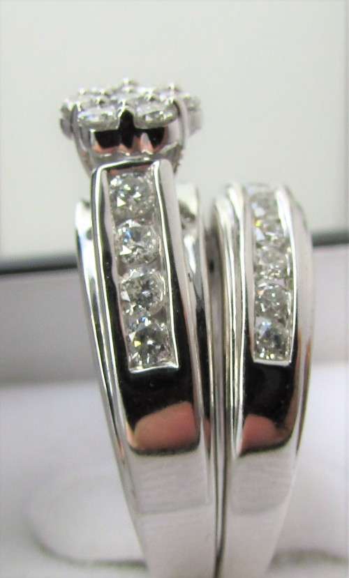 **BEST OF THE BEST [R55896]** BRIDAL TWINSET [1.25ct] ROUND CUT DIAMOND RING [WHITE GOLD] - BUY SAFE