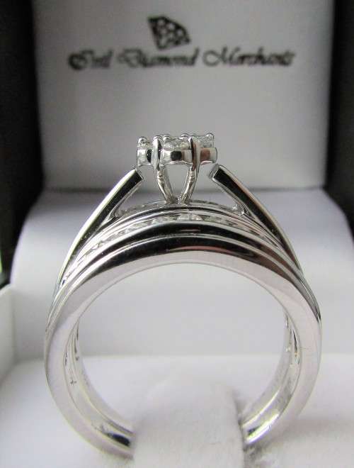 **BEST OF THE BEST [R55896]** BRIDAL TWINSET [1.25ct] ROUND CUT DIAMOND RING [WHITE GOLD] - BUY SAFE