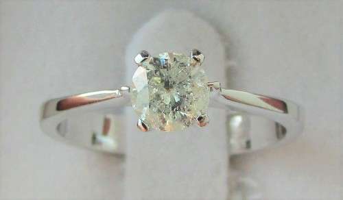 **6 CLAW DESIGN [R26473]** ROUND CUT [0.440ct] SOLITAIRE DIAMOND RING [WHITE GOLD] - BUY SAFE