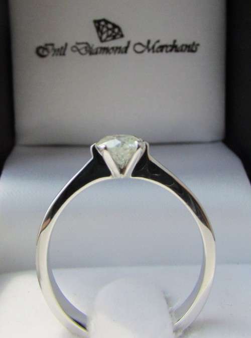 **6 CLAW DESIGN [R26473]** ROUND CUT [0.440ct] SOLITAIRE DIAMOND RING [WHITE GOLD] - BUY SAFE