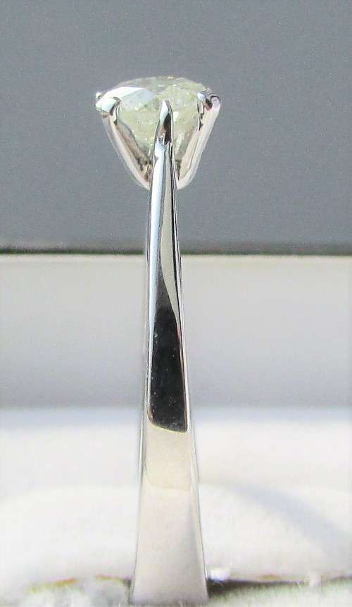 **6 CLAW DESIGN [R26473]** ROUND CUT [0.440ct] SOLITAIRE DIAMOND RING [WHITE GOLD] - BUY SAFE