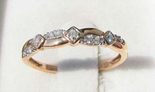 **NEW DESIGN [R20419]** ROUND BRILLIANT CUT [0.175ct] DIAMOND BAND [ROSE GOLD] - BUY SAFE