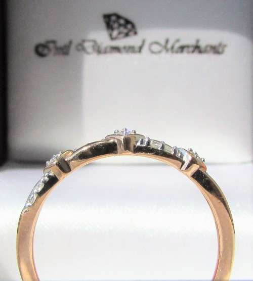 **NEW DESIGN [R20419]** ROUND BRILLIANT CUT [0.175ct] DIAMOND BAND [ROSE GOLD] - BUY SAFE