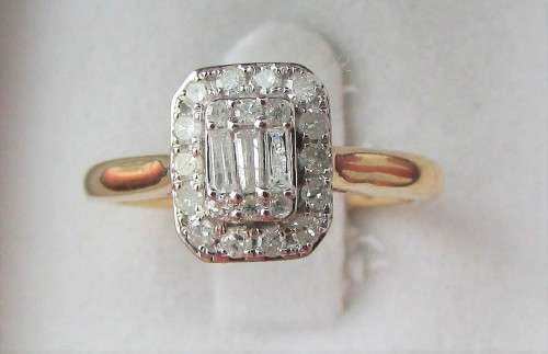 **FABULOUS [R30412]** EMERALD CUT DESIGN [0.425ct] DIAMOND RING [YELLOW GOLD] - BUY SAFE