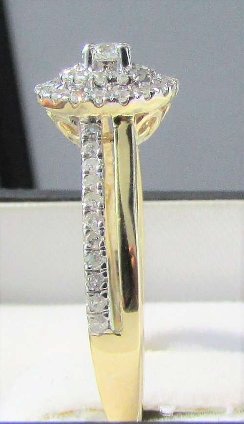 **SPECIAL DEAL [R31083]** DOUBLE HALO DESIGN [0.500ct] DIAMOND [SI3] RING [YELLOW GOLD] - BUY SAFE