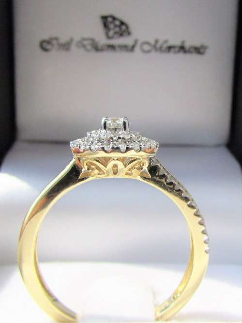 **SPECIAL DEAL [R31083]** DOUBLE HALO DESIGN [0.500ct] DIAMOND [SI3] RING [YELLOW GOLD] - BUY SAFE