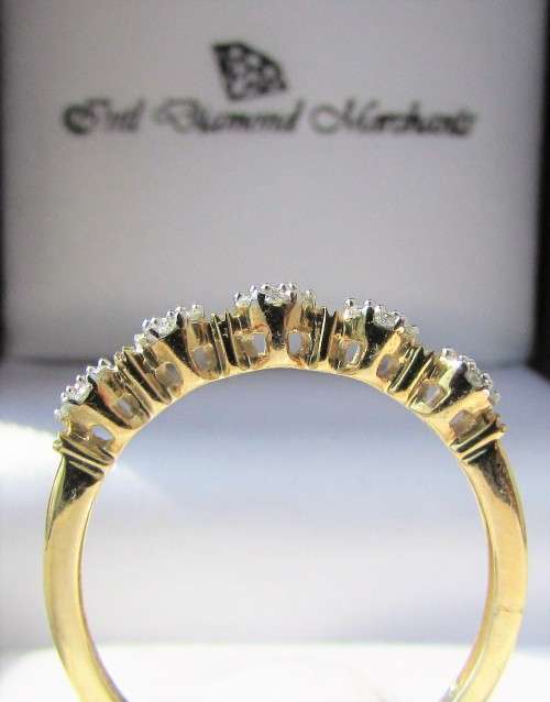 **TOP DEAL [R23419]** HIGH [H / SI] QUALITY [0.220ct] DIAMOND CLUSTER BAND [YELLOW GOLD] - BUY SAFE