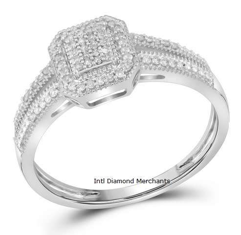 **NEW RANGE [R26639]** DESIGNER [0.300ct] SPLIT SHANK CLUSTER DIAMOND RING [WHITE GOLD] - BUY SAFE