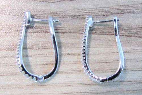 **DIAMOND HOOPS [R26893]** ROUND CUT [0.350ct] DIAMOND EARRINGS [WHITE GOLD] -  BUY SAFE